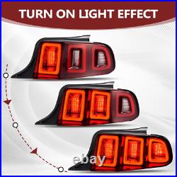 Red Black LED Tail Lights For Ford Mustang 2010-2012 Driver Passenger Side