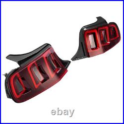 Red Black LED Tail Lights For Ford Mustang 2010-2012 Driver Passenger Side