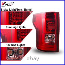 Red Clear LED Tail Lights Rear Lamps Assembly For 2015-2017 Ford F150 Pickup