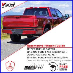 Red Clear LED Tail Lights Rear Lamps Assembly For 2015-2017 Ford F150 Pickup