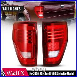 Red Full LED Sequential Tail Lights For 2009-2014 Ford F150 Brake Rear Lamps