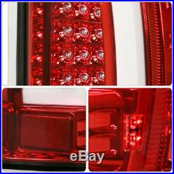 Red Housing Clear Lens White LED Tube Style Tail Lights For 2007-2013 Silverado