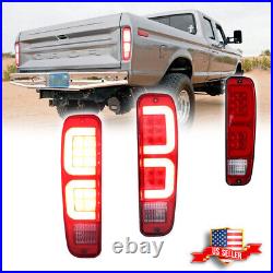 Red LED Rear Tail Lights Assembly For 74-91 Ford E150 F150 250 350 100 Bronco