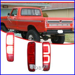 Red LED Rear Tail Lights Assembly For 74-91 Ford E150 F150 250 350 100 Bronco