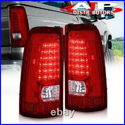 Red LED Tail Light Lamps For 99 00 01 02 03 04 05 06 Chevy Silverado Gmc Sierra