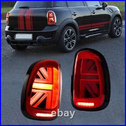 Red LED Tail Lights For 2010-2016 BMW MINI R60 Sequential Turn Signal Rear LH+RH