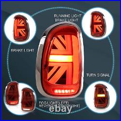 Red LED Tail Lights For 2010-2016 BMW MINI R60 Sequential Turn Signal Rear LH+RH