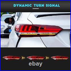Red LED Tail Lights For 2018-2021 Toyota Camry 4pcs Rear Lamp Start UP Animation