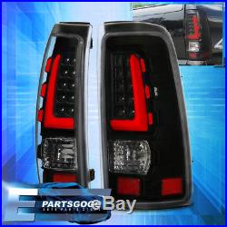 Red LED Tube Tail Lights For 1999-2006 Chevy Silverado GMC Sierra Black Housing