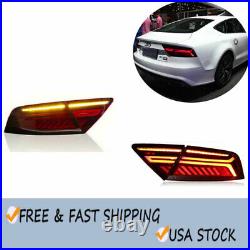 Red Led Tail Lights For Audi A7 2012-2018 Start Up Animation Dynamic Whole set