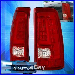 Red Led Tube Tail Lights For 99 00 01 02 03 04 05 06 Chevy Silverado Gmc Sierra