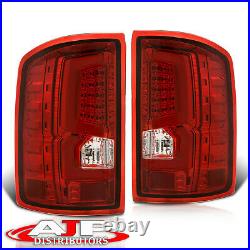 Red Lens LED Bar DRL Tube Tail Lights Brake Lamps Pair For 2014-2018 GMC Sierra