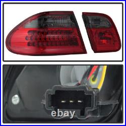 Red Smoke 1996-2002 Mercedes-Benz W210 E300 E320 E430 E55 LED Tail Lights Lamps