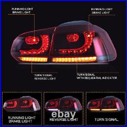 Red&Smoked Lens LED Tail Lights L&R For Volkswagen Golf 6 MK6 GTI R 2010-2013Set