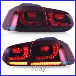Red&Smoked Lens LED Tail Lights L&R For Volkswagen Golf 6 MK6 GTI R 2010-2013Set