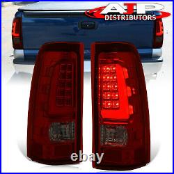 Red Smoked Tube LED Tail Lights Lamps Left+Right For 1999-2006 Silverado Sierra