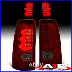 Red Smoked Tube LED Tail Lights Lamps Left+Right For 1999-2006 Silverado Sierra