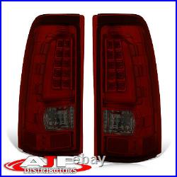 Red Smoked Tube LED Tail Lights Lamps Left+Right For 1999-2006 Silverado Sierra