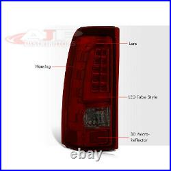 Red Smoked Tube LED Tail Lights Lamps Left+Right For 1999-2006 Silverado Sierra