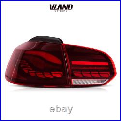Red VLAND LED Tail Lights For 10-14 Volkswagen Golf 6 MK6 GTI R Dynamic LH&RH