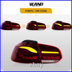 Red VLAND LED Tail Lights For 10-14 Volkswagen Golf 6 MK6 GTI R Dynamic LH&RH
