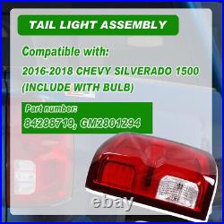 Right Tail Lights For 2016-2018 Chevrolet Silverado 1500 LED Tail lamps 84288719