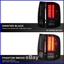 SINISTER BLACK 2007-2013 Chevy Silverado 1500 2500HD 3500HD Smoke LED Tail Light
