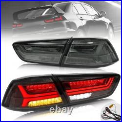 SMOKED Full LED Tail Lights For 2008-2017 Mitsubishi Lancer EVO X withSequential