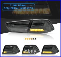 SMOKED Full LED Tail Lights For 2008-2017 Mitsubishi Lancer EVO X withSequential