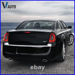 SMOKED LED Tail Lights For 2011-2014 Chrysler 300 withAnimation VLAND Rear Lamps