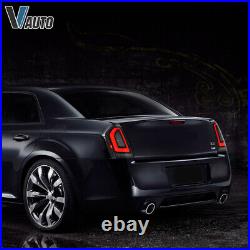 SMOKED LED Tail Lights For 2011-2014 Chrysler 300 withAnimation VLAND Rear Lamps