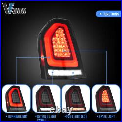 SMOKED LED Tail Lights For 2011-2014 Chrysler 300 withAnimation VLAND Rear Lamps