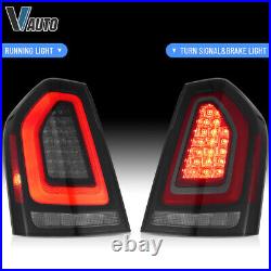 SMOKED LED Tail Lights For 2011-2014 Chrysler 300 withAnimation VLAND Rear Lamps