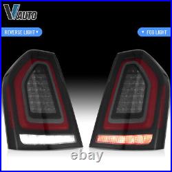 SMOKED LED Tail Lights For 2011-2014 Chrysler 300 withAnimation VLAND Rear Lamps