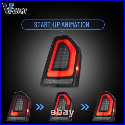SMOKED LED Tail Lights For 2011-2014 Chrysler 300 withAnimation VLAND Rear Lamps