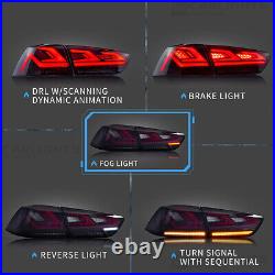 SMOKE LED Tail Lights For Mitsubishi Lancer EVO X 2008-17 Rear Lamps WithAniamtion
