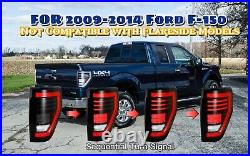 Sequential Brake LED Tail Lights Rear Lamps Pair For 2009-2014 Ford F150 Pickup