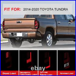 Sequential For 2014-2021 Toyota Tundra LED Tail Lights Black Housing Clear Lens