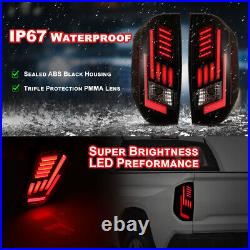 Sequential For 2014-2021 Toyota Tundra LED Tail Lights Black Housing Clear Lens