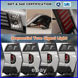 Sequential For 2014-2021 Toyota Tundra LED Tail Lights Black Housing Clear Lens