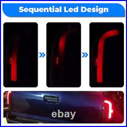 Sequential LED Rear Tail Lights Brake Lamps Smoke For Toyota Tacoma 2005-2015