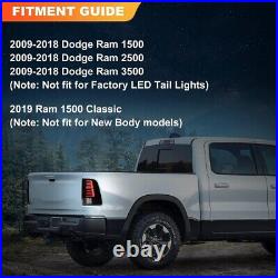 Sequential LED Tail Lights Brake Lamps For 2009-2018 Dodge Ram 1500 2500 3500
