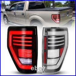 Sequential LED Tail Lights For 09-14 Ford F-150 Rear Brake Lamps Clear Lamps L&R