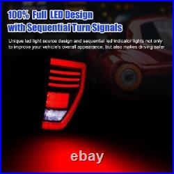 Sequential LED Tail Lights For 2009-2014 Ford F-150 F150 Pickup Smoke Lens Lamps