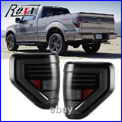 Sequential LED Tail Lights For 2009-2014 Ford F-150 F150 Pickup Smoke Rear Lamps
