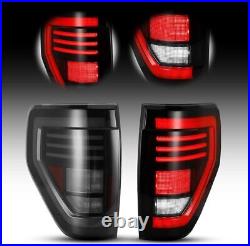 Sequential LED Tail Lights For 2009-2014 Ford F-150 F150 Pickup Smoke Rear Lamps