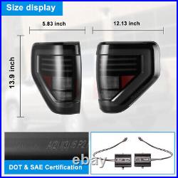 Sequential LED Tail Lights For 2009-2014 Ford F-150 F150 Pickup Smoke Rear Lamps