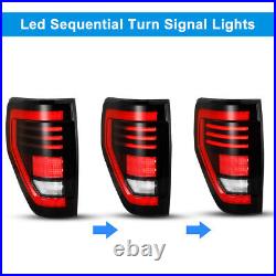 Sequential LED Tail Lights For 2009-2014 Ford F-150 F150 Pickup Smoke Rear Lamps