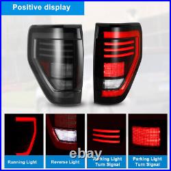 Sequential LED Tail Lights For 2009-2014 Ford F-150 F150 Pickup Smoke Rear Lamps