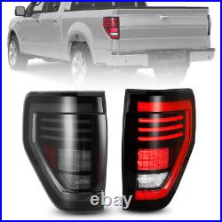 Sequential LED Tail Lights For 2009-2014 Ford F-150 F150 Pickup Smoke Rear Lamps